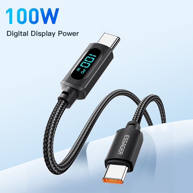 Καλώδιο USB-C Essager to USB-C EXCTT1-YS01-P, 100W, 1m (Black)_0