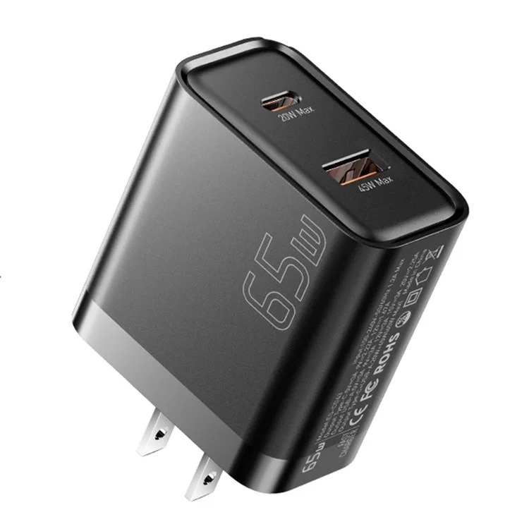Essager Φορτιστής Χωρίς Καλώδιο GaN με Θύρα USB-A και 2 Θύρες USB-C 65W Μαύρος (ECT2CA-JZB01-Z)_0