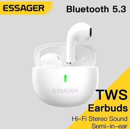 Essager Wireless Bluetooth 5.3 Headphones TWS Earphones Mini Heaset With Charging Case Mic semi in ear Earbuds For All Phone_0