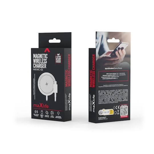 Maxlife Φορτιστής Magsafe 15W Λευκός (MXWC-05)_0
