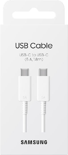 Samsung USB 2.0 Cable USB-C male - USB-C 100W Λευκό 1.8m (EP-DX510JWEGEU)_0