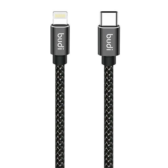 Budi 206TL30206TL30 Braided USB-C to Lightning Cable 20W Μαύρο_0