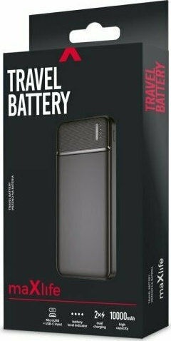 Maxlife MXPB-01 Power Bank 10000mAh με Θύρα USB-A Μαύρο_0