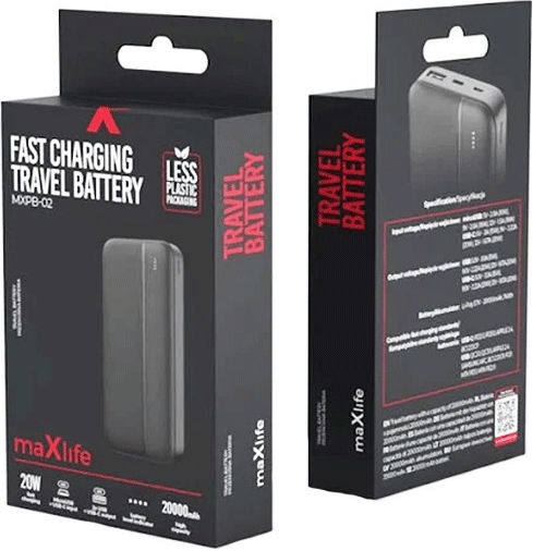 Maxlife MXPB-02 Power Bank 30000mAh με 2 Θύρες USB-A Μαύρο_0