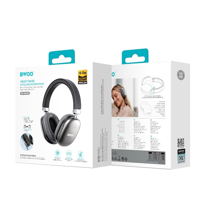 BWOO Wireless Headset BT 5.3 BW-585 GREY_0
