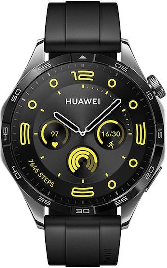 Huawei Watch GT 4 Stainless Steel 46mm (Black Fluoroelastomer Strap) USED GRADE A-_0